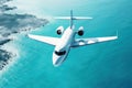 Ai generated image of business jet over water Royalty Free Stock Photo