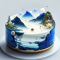 ai generated image of cake decorated with chinese style Royalty Free Stock Photo