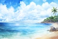 A calming beach or ocean scene self care background