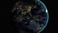 Nighttime View of Earth from Space, Made with Generative AI