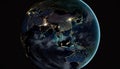 Nighttime View of Earth from Space, Made with Generative AI