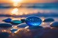 AI-generated image captures the enchanting sight of a few beautiful pebbles. Royalty Free Stock Photo