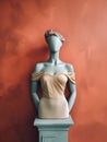 Mannequin Showcasing an Off the Shoulder Dress