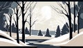 Whispers of Winter: A Peaceful Winter Landscape, Made with Generative AI
