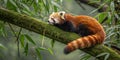 Forest Serenity: A Red Panda\'s Rest