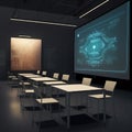 AIGenerated Image: Modern Office Workspace Design Royalty Free Stock Photo
