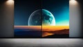 Twilight Horizon: A Split View of Earth\'s Day and Night, Made with Generative AI