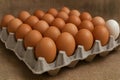 AI Generated Image of Chicken Eggs on Egg Tray Royalty Free Stock Photo