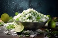 Cilantro lime rice healthy food background