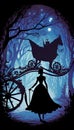 Silhouette of Cinderella in Misty Forest, Made with Generative AI Royalty Free Stock Photo