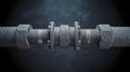 Rusty Industrial Pipe Coupling with Bolted Flanges Royalty Free Stock Photo