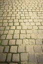 AI-Generated image of a cobblestone pavement with evenly laid rectangular and square stones Royalty Free Stock Photo