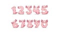 AI generated image of collection set of 3D rendered numbers (0-9) designed with a playful Axolotl theme Royalty Free Stock Photo