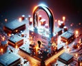 Unsecure Internet Surfing Passwords Unprotected Codes Microchip Circuit Board Electronics Online Unsafe AI Generated