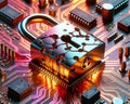 Unsecure Internet Surfing Passwords Unprotected Codes Microchip Circuit Board Electronics Online Unsafe AI Generated