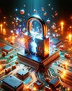 Unsecure Internet Surfing Passwords Unprotected Codes Microchip Circuit Board Electronics Online Unsafe AI Generated