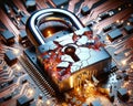 Unsecure Internet Surfing Passwords Unprotected Codes Microchip Circuit Board Electronics Online Unsafe AI Generated