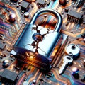 Unsecure Internet Surfing Passwords Unprotected Codes Microchip Circuit Board Electronics Online Unsafe AI Generated