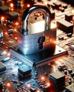 Internet Surfing Security Passwords Protected Codes Microchip Circuit Board Electronics Online Safety AI Generated Royalty Free Stock Photo