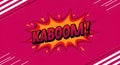 AI generated image of Comic-style image with the word \'KABOOM!\' in bold, black and pink lettering with a halftone pattern. Royalty Free Stock Photo