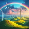 Wind power plant - eco energy Royalty Free Stock Photo