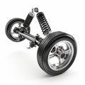 Car suspension model on white background Royalty Free Stock Photo