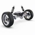 Car suspension model on white background Royalty Free Stock Photo
