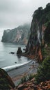 Coastal Inlet Cliffs Covered in Greenery