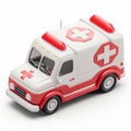 A 3D icon of a medical ambulance with a white background Royalty Free Stock Photo
