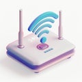 A 3D icon of a network router with a white background Royalty Free Stock Photo