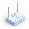 A 3D icon of a network router with a white background Royalty Free Stock Photo