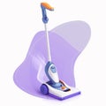 A 3D icon of a steam mop with a white background Royalty Free Stock Photo