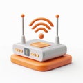 A 3D icon of a tech platform network router with a white background Royalty Free Stock Photo