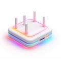 A 3D icon of a tech platform network router with a white background Royalty Free Stock Photo