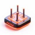 A 3D icon of a tech platform network router with a white background Royalty Free Stock Photo