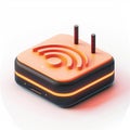 A 3D icon of a tech platform network router with a white background Royalty Free Stock Photo