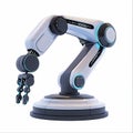 A 3D icon of a tech revolution robotic arm with a white background Royalty Free Stock Photo