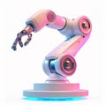 A 3D icon of a tech revolution robotic arm with a white background Royalty Free Stock Photo