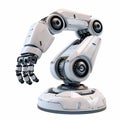 A 3D icon of a tech revolution robotic arm with a white background Royalty Free Stock Photo