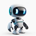 A 3D icon of a tech service AI robot with a white background Royalty Free Stock Photo