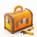 A 3D icon of a tool chest with a white background Royalty Free Stock Photo