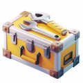 A 3D icon of a tool chest with a white background Royalty Free Stock Photo