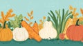 Fall harvest vegetables display Royalty Free Stock Photo