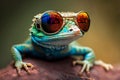 Cool lizard wearing sunglasses