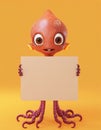 Cute little alien holding a blank sign Royalty Free Stock Photo