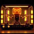 AI generated image - Cyberpunk device with nixie tubes and vacuum tubes