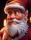 3D character of a surprised Santa Claus. 3D animation style. Generative AI