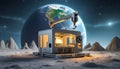 3D-printing a house on the moon