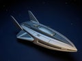Sleek Futuristic Spaceship in Deep Space Exploration Royalty Free Stock Photo