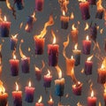 AI generated image depicting several candles lit to keep the darkness away